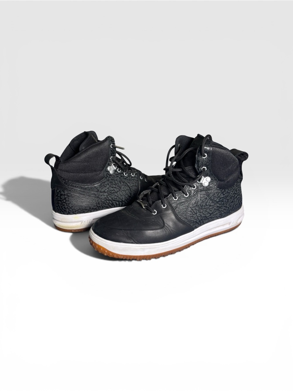 Nike Lunar Force 1 Duckboot Mid Black Elephant Print Boots Size 13